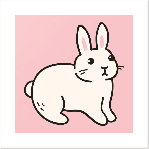 Cute Bunny Rabbit Doodle Drawing Wall Art by SLAG_Creative